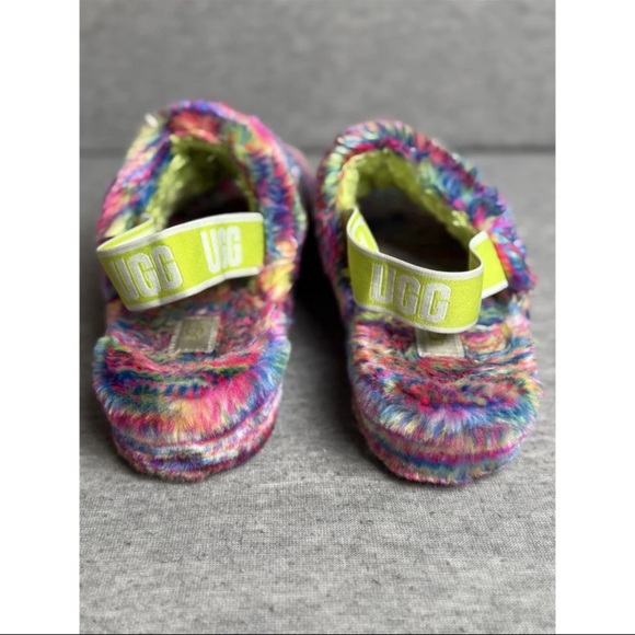 UGG Fluff Yeah Pixelate Slippers Women's Size 8 Multicolor Casual Comfort Slide - Picture 4 of 6